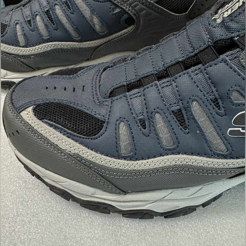 Skechers Men's Afterburn Navy and Gray Slip-On Athletic Shoes 11 Wide - Picture 8 of 16